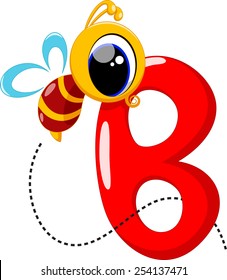 Cartoon bee with alphabet B