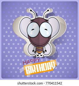 Cartoon bee character cut out from paper. Vector collection.