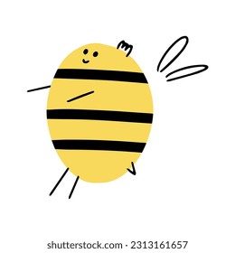 Cartoon bee for concept design. Animal character design. Vector illustration in flat style.