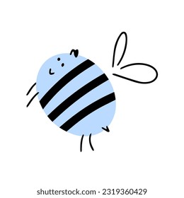 Cartoon bee for concept design. Animal character design. Vector illustration in flat style.