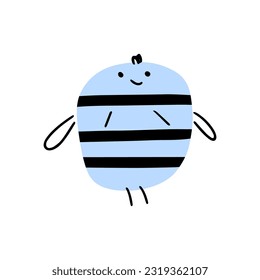 Cartoon bee for concept design. Animal character design. Vector illustration in flat style.