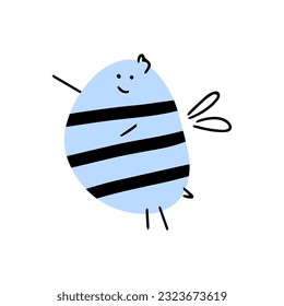 Cartoon bee for concept design. Animal character design. Vector illustration in flat style.