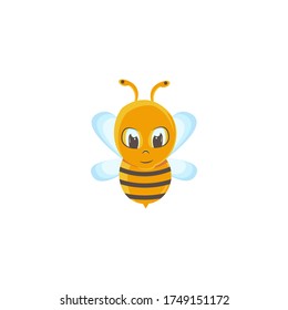 Cartoon bee concept design vector isolated on white background