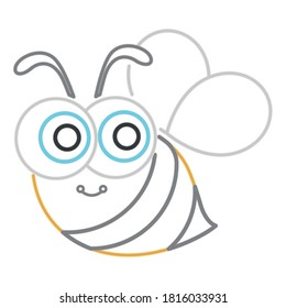 Cartoon of a bee. Cute insect icon - VEctor