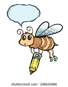 Cartoon Bee. / Drawing it with my hand on the pen-tablet.