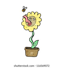 cartoon bee and flower