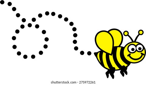 Cartoon Bee flying