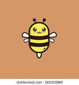 Cartoon Bee Funny Vector Illustration