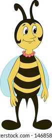 cartoon bee girl vector image