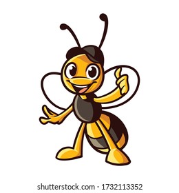 Cartoon Bee Good Mascot Logo