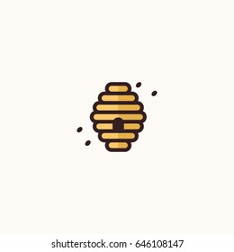 cartoon bee hive / honeycomb vector illustration