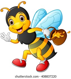 1,044 Flying bee holding honey Images, Stock Photos & Vectors ...