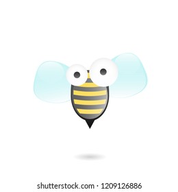 Cartoon bee icon. Clipart image isolated on white background