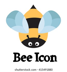 Cartoon bee icon isolated on white background