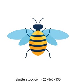 Cartoon-Bienensymbol auf weißem Hintergrund