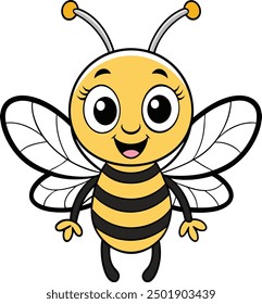 Cartoon bee illustration, Bee drawing cartoon, Cute bee cartoon