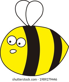 A cartoon bee with an impressed expression