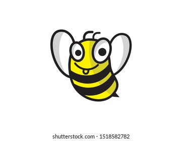 Cartoon Bee logo design template, honey logo design 