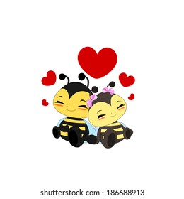 Cartoon bee love