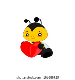 Cartoon bee love