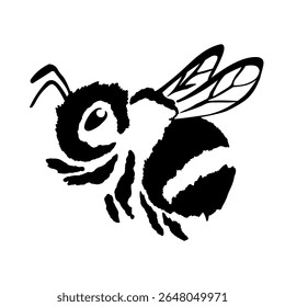Cartoon bee mascot. Little bee flying. Wasp collection. Vector bumblebee characters. Insect icon. Design template for invitation, card. Doodle style.