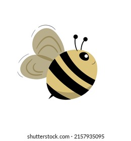 Cartoon bee mascot. A small bees flies. Wasp collection. Vector characters. Incest icon. Template design for invitation, cards. Doodle style.