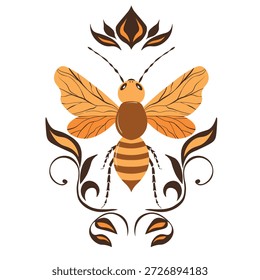 Mascota de abeja de dibujos animados. Una Pequeña abeja vuela. Colección de avispa. Personajes de Vector. Icono de incesto. Diseño de Plantilla para invitación, tarjetas. Estilo Doodle.