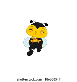 Cartoon bee and the ring