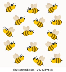 Abeja de caricatura puesta. Volante de abejas