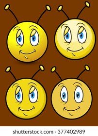 Cartoon Bee Smiley Faces: เวกเตอร์สต็อก (ปลอดค่าลิขสิทธิ์) 377402989