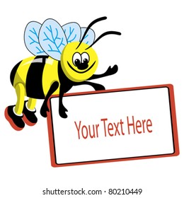 Cartoon bee with speech bubble
