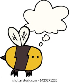 cartoon bee with thought bubble