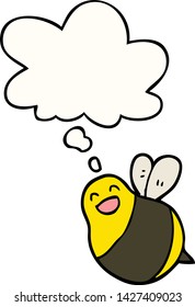 cartoon bee with thought bubble