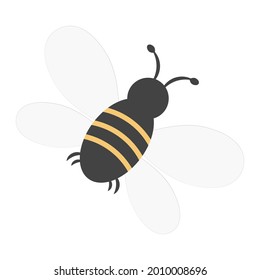 Cartoon bee. Vector illustration isolated on white background.