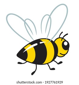 cartoon bee vector illustration on white background