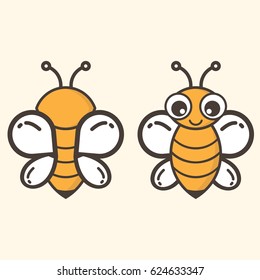 cartoon bee vector set