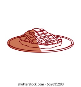 cartoon beef steak fillet fresh food icon