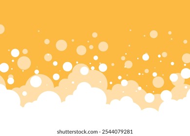 Fundo de cerveja de desenhos animados, espuma de álcool, textura de respingo líquido leve, borda de bebida de desenhos animados. Ilustração vetorial abstrata