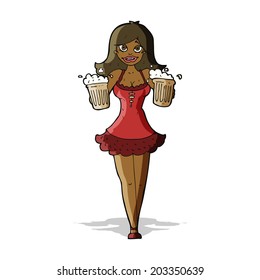 garota do festival de cerveja do desenho animado