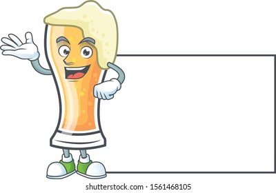 Cartoon beer glass with the with board character
