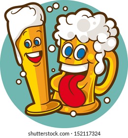 Cartoon Beer Glasses