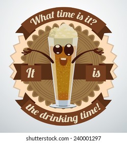 Cartoon Beer Label, vector