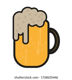 Cartoon beer mug vector on a white background