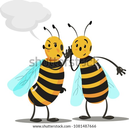 Cartoon bees discuss rumors