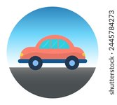 cartoon beetle car icon vector graphic