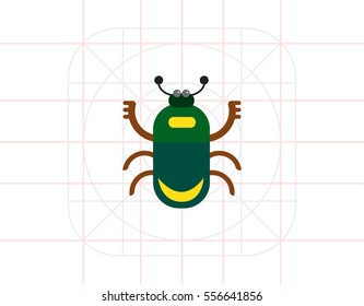 Cartoon beetle icon 1