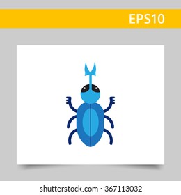 Cartoon beetle icon 3