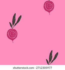 Beterraba. Design rosa brilhante sem emenda.