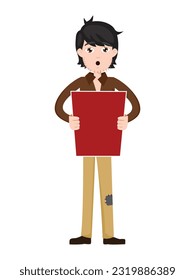 archivo vectorial de carácter de beggar de dibujos animados