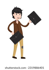 archivo vectorial de carácter de beggar de dibujos animados